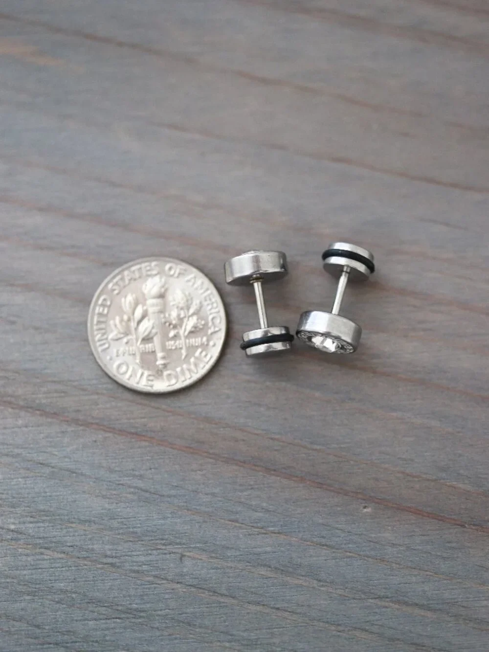 6mm Bezel with CZ Diamond Style Screw Back Stud Earrings Silver Stainless Steel